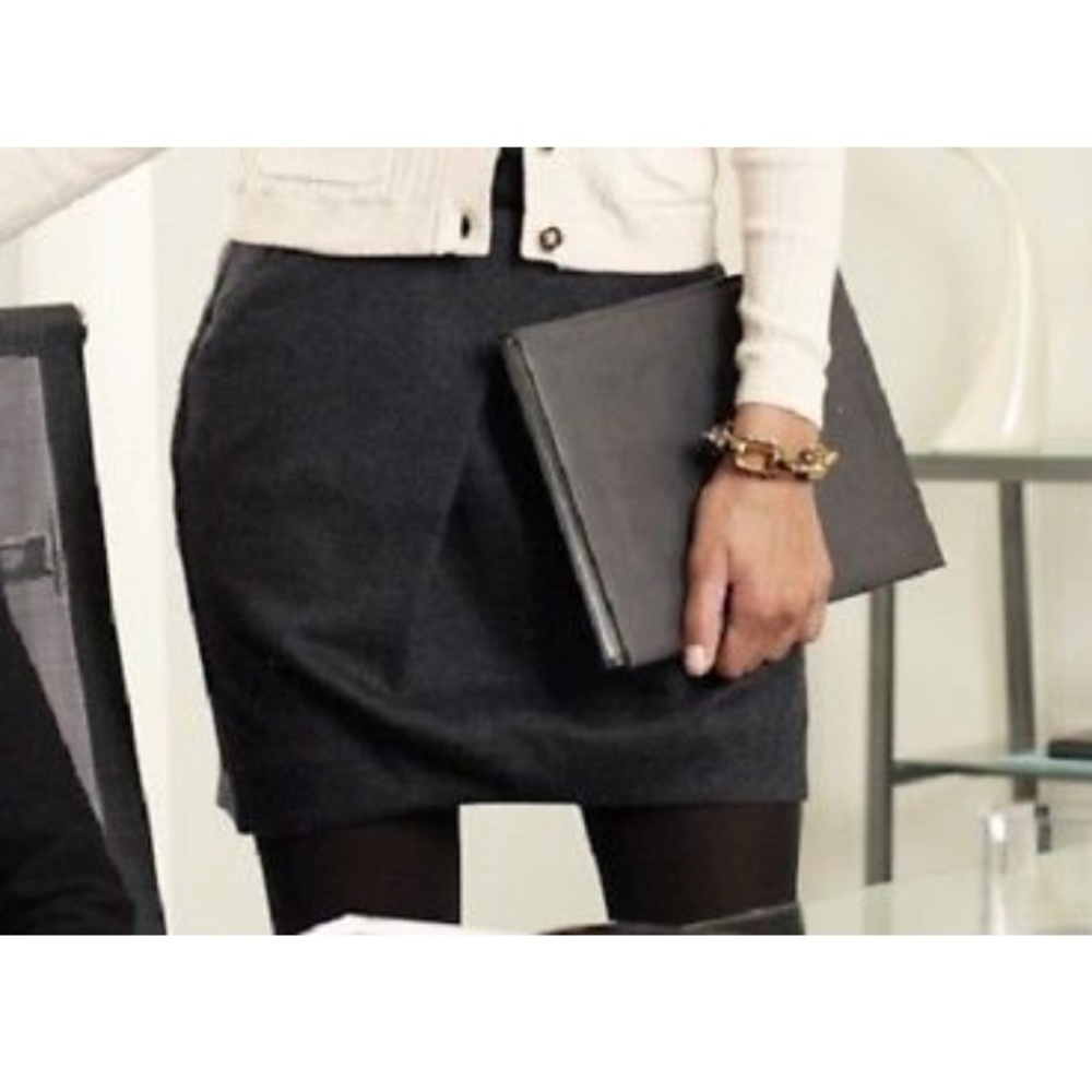 CAbi Gray Wool Andy Skirt